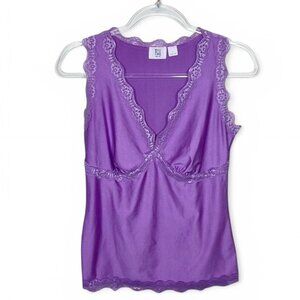 Y2k Apt 9 Purple Lace Trim‎ Cami Top V-Neckline 🪻🍇🥂